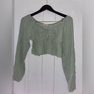 L.A. Hearts Cropped Floral Long-Sleeve Shirt